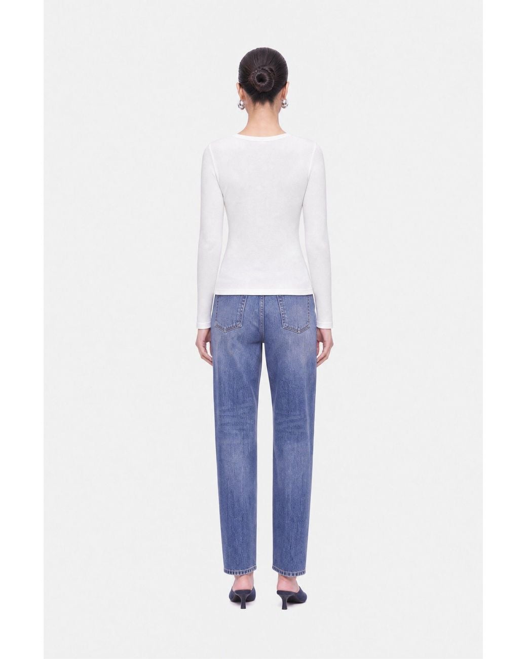 Nocturne White Wave Placket Knit Cardigan
