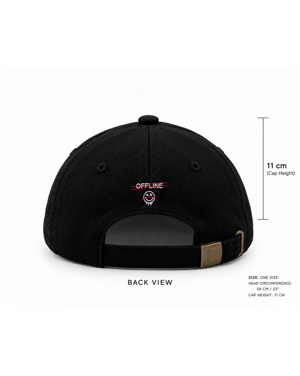 Chic Urban Black Offline Signal Baseball Cap for men