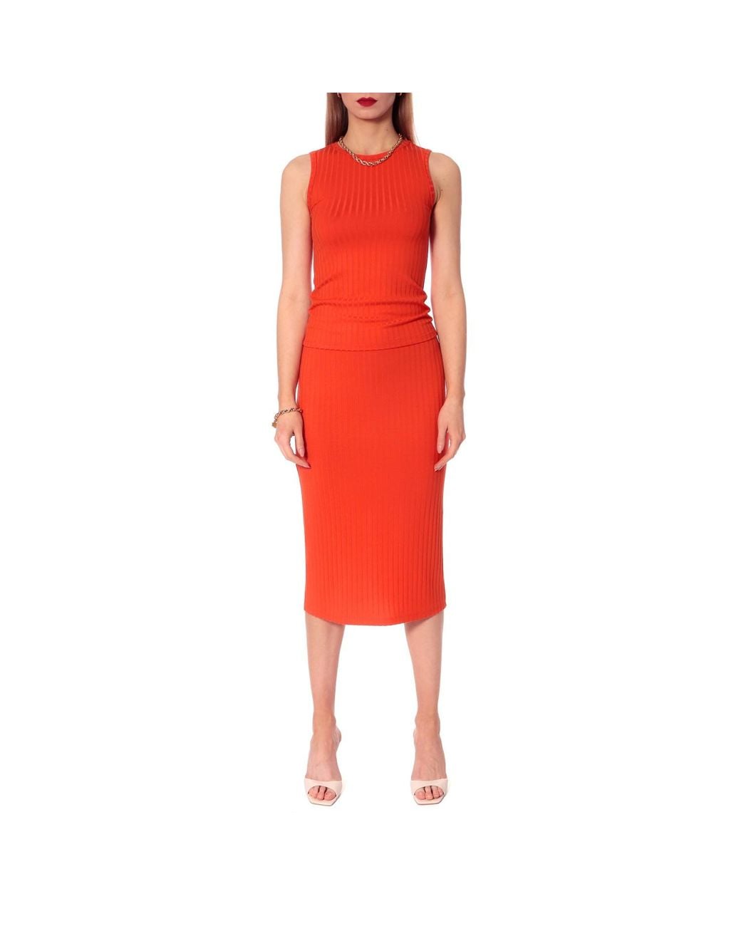 AGGI by HALEWSKI Red Rita Sum Bodycon Midi Skirt