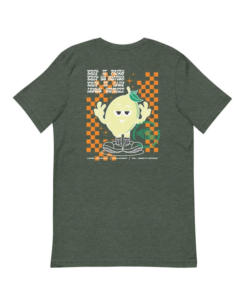Anchor and Crew Green Forest Lemon Fresh Dial-A-Local Organic Cotton T-Shirt for men
