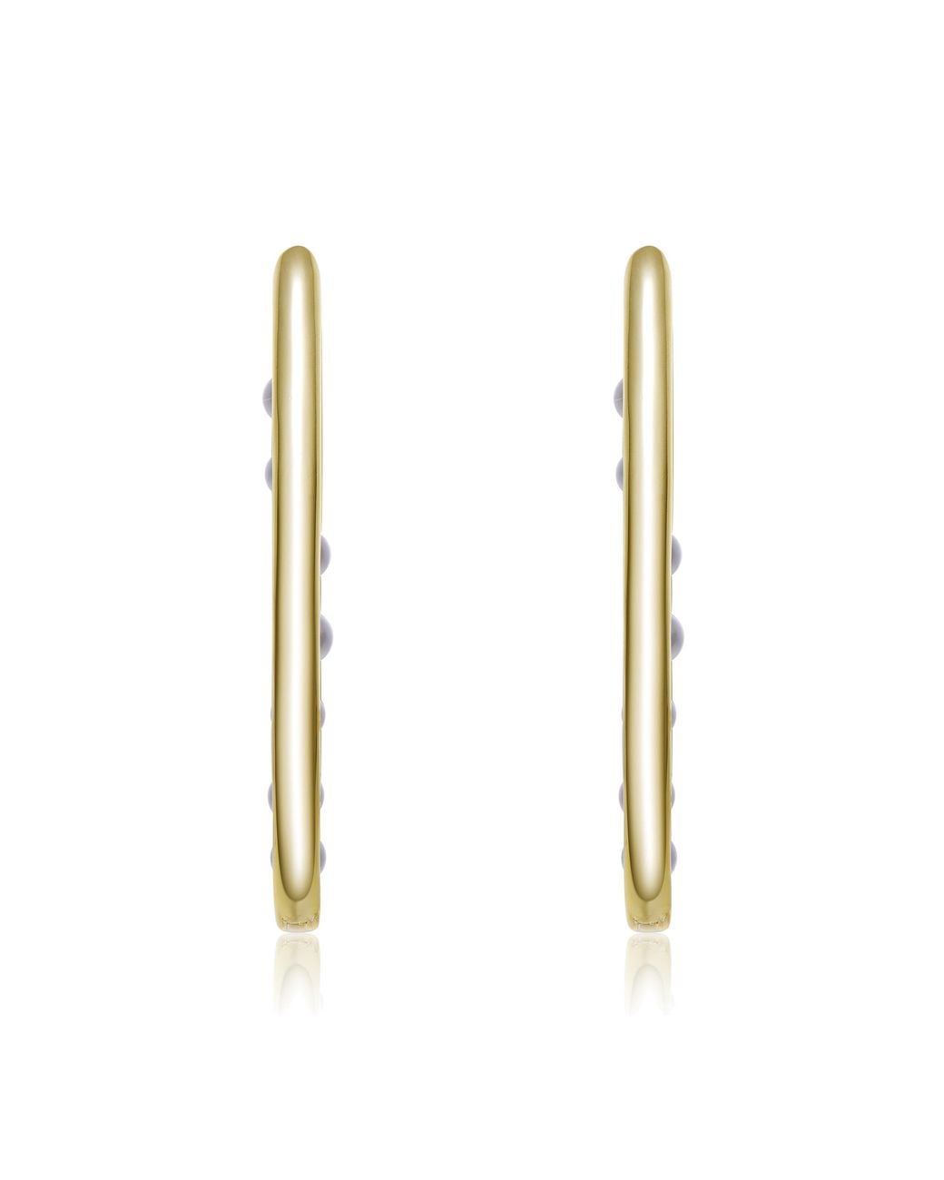 Genevive Jewelry Metallic Rachel Glauber Colored Pearl Hoop Earrings