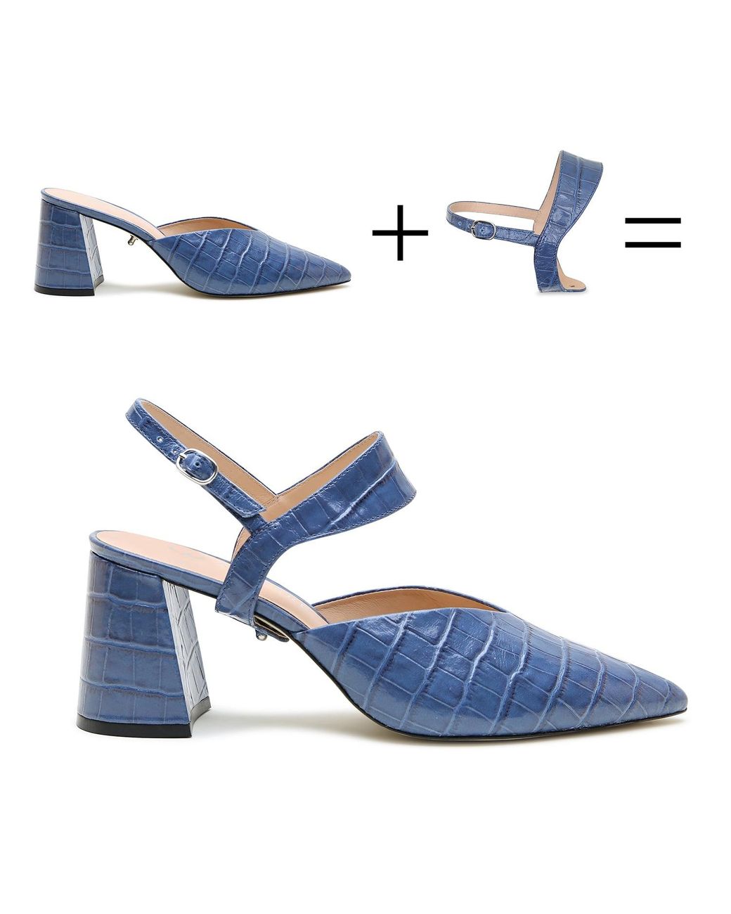 Alterre Blue Croc Elsie V Mule