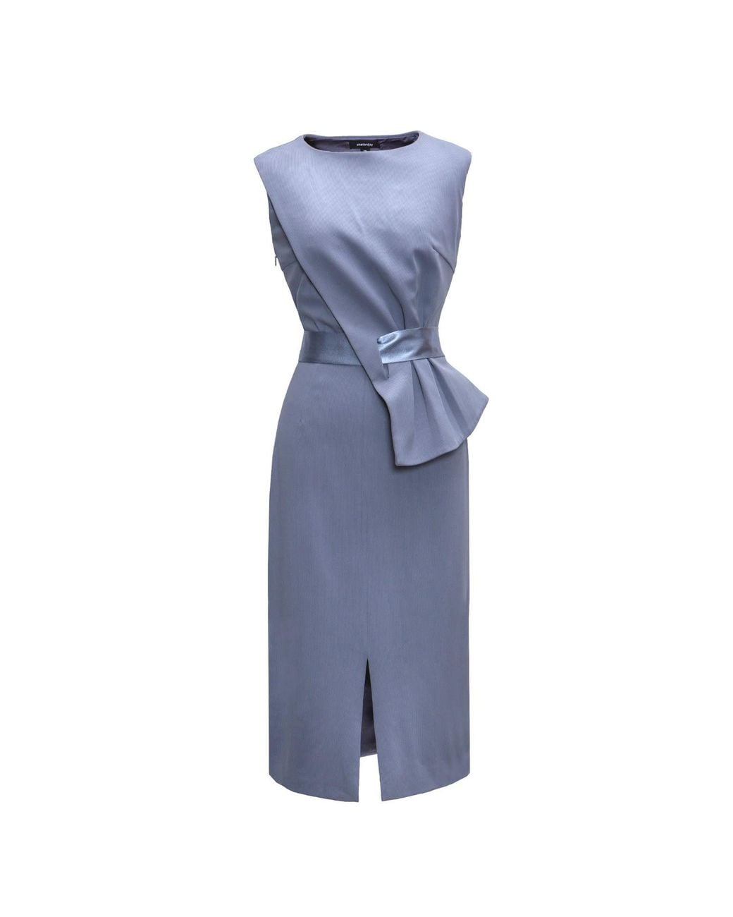 Smart and Joy Blue Asymmetric Peplum Dress