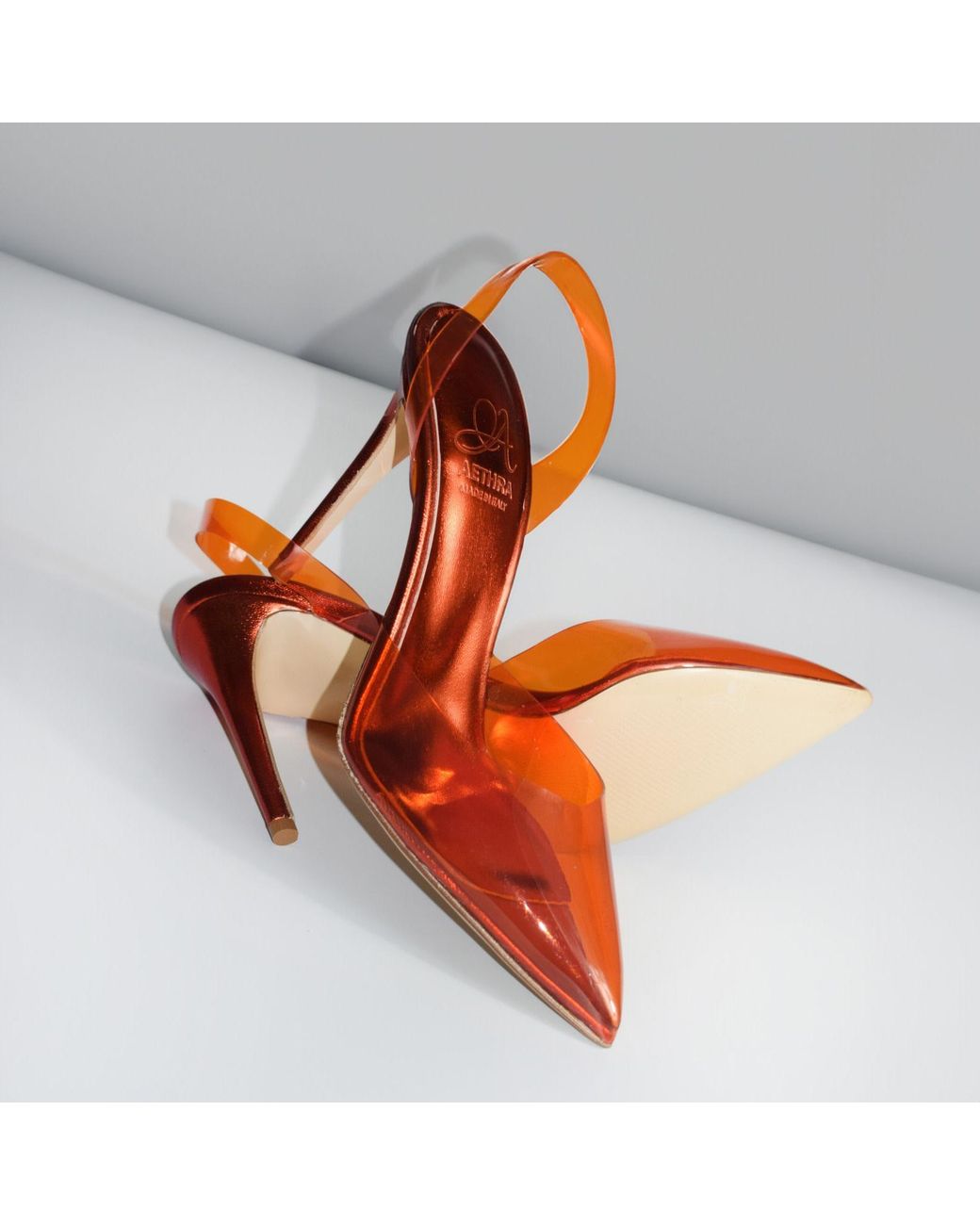 Aethra Shoes Orange Atea Transparent Slingback