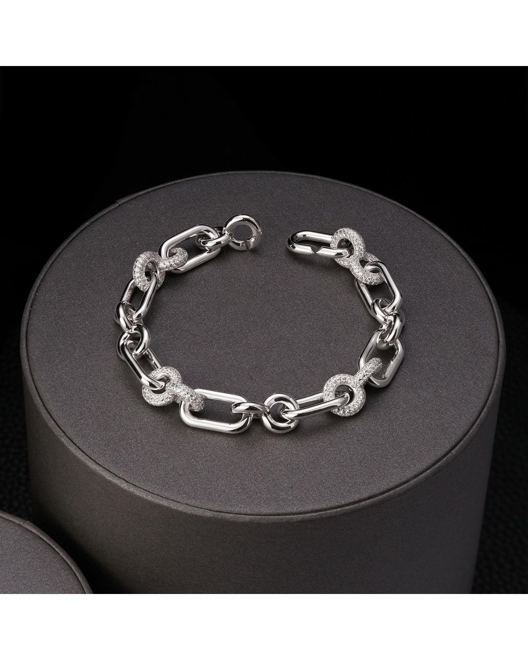 Meulien Metallic Infinity Circle Link Bracelet