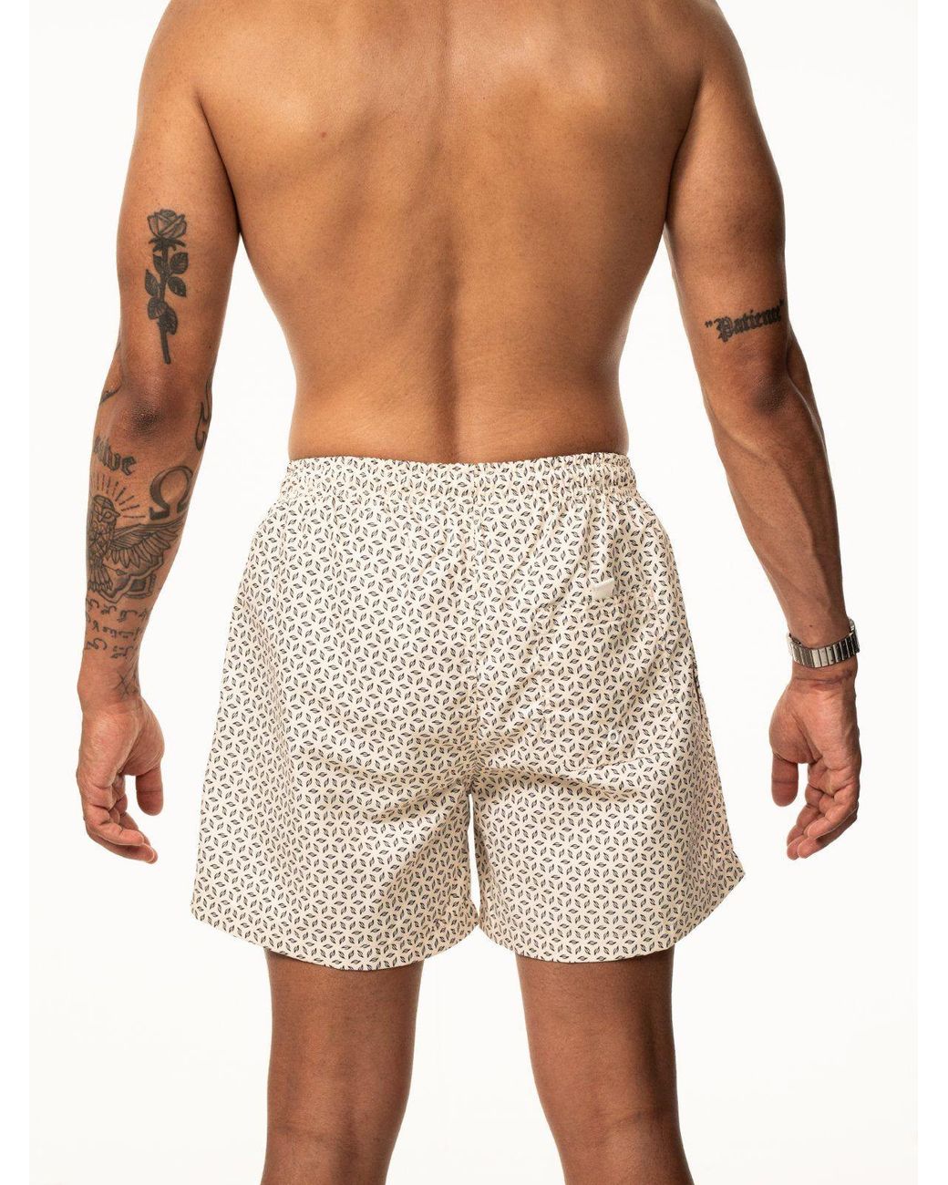 Saved Lab Natural Neutrals Monogram Swimshort for men