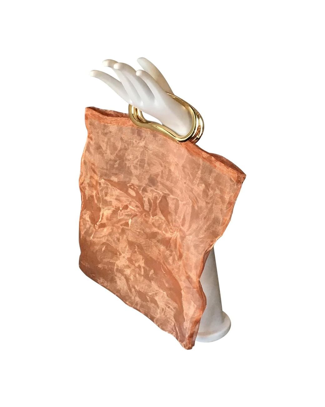 Romer Millinery Brown Copper Mesh Mini Tote Clutch