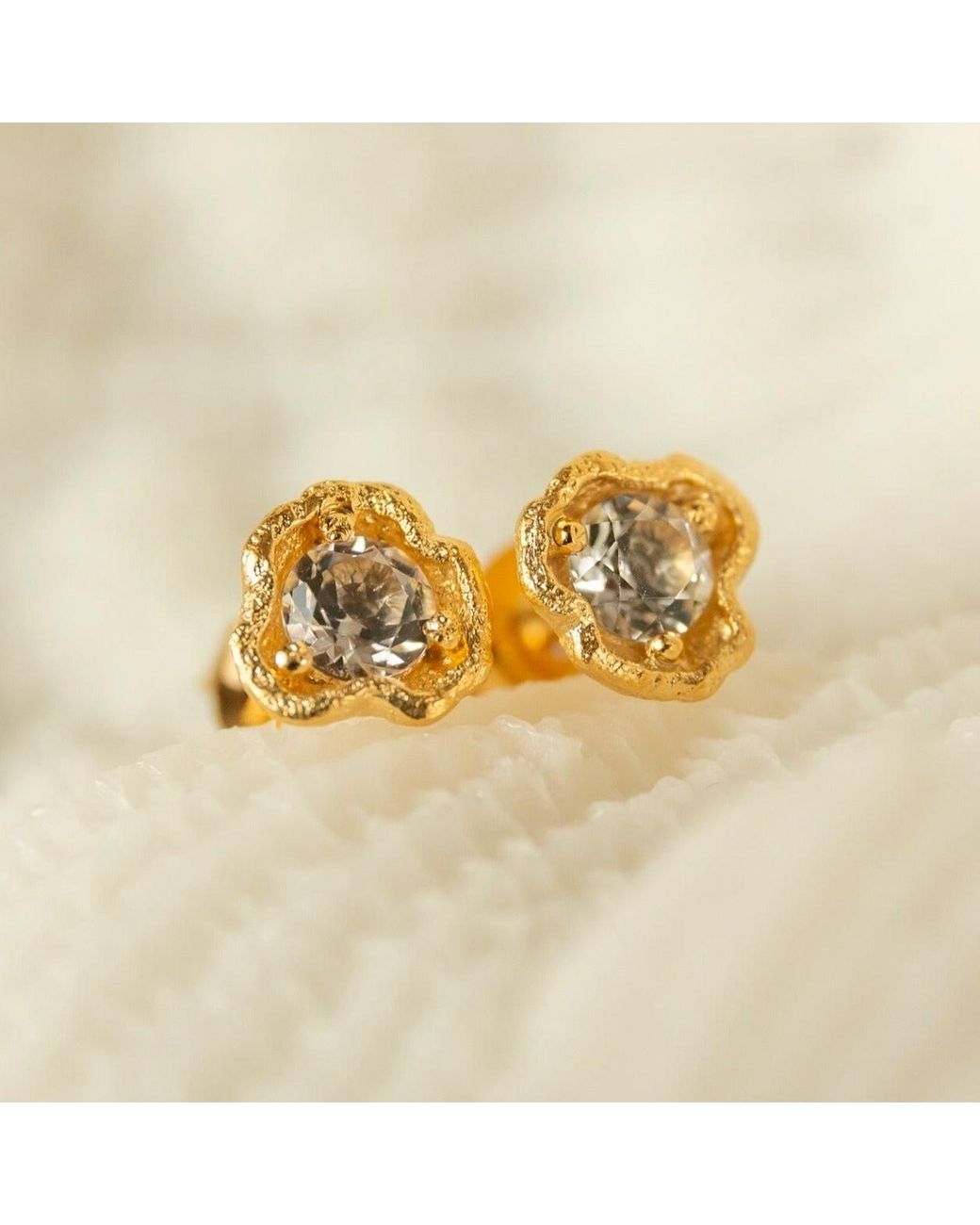 Claire Hill Designs Metallic Topaz Lichen Stud Earrings