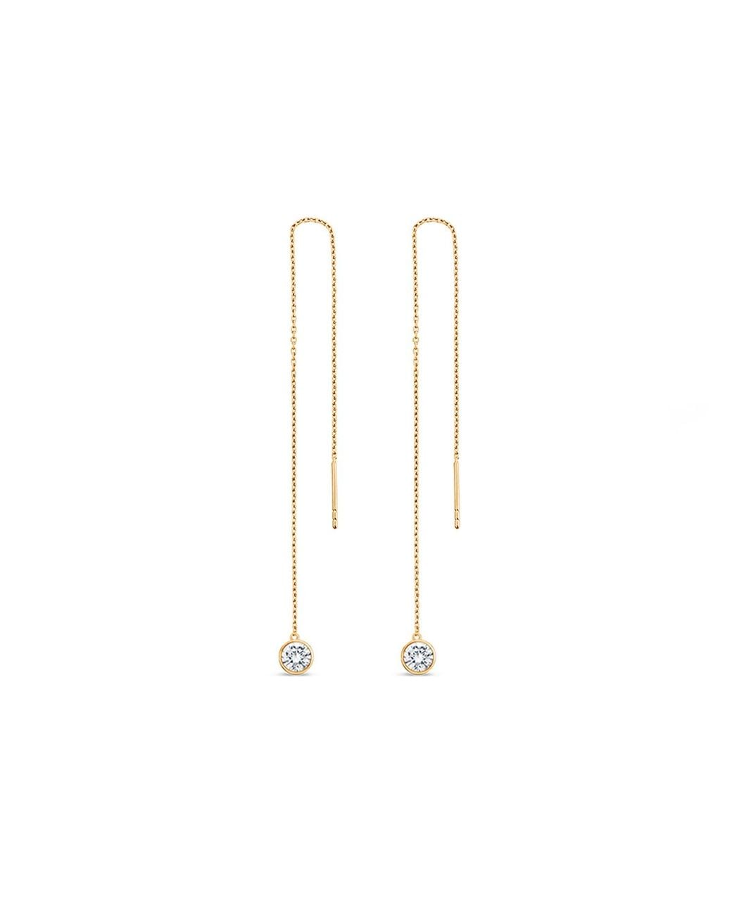 SALLY SKOUFIS White Minx Solitaire Drop With Made Diamonds