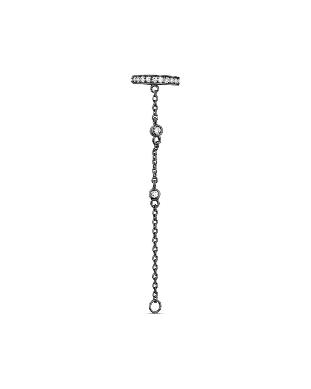 SALLY SKOUFIS Metallic Edge Chain Ear Cuff With Made Diamonds