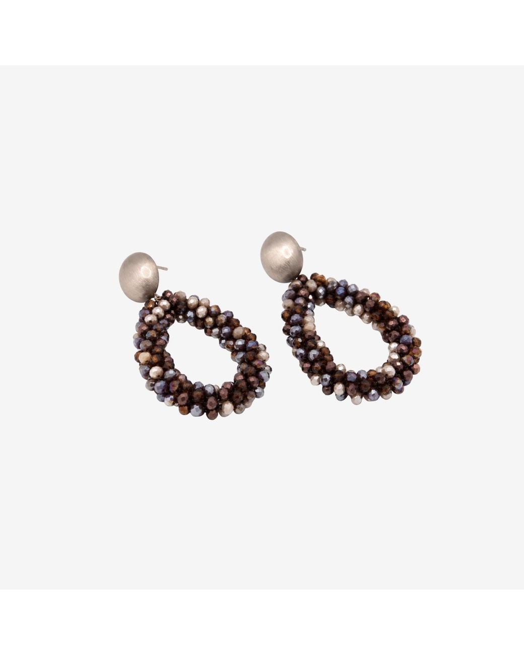 Uchi and Soto Metallic Hanabi Glass Bead Statement Earrings