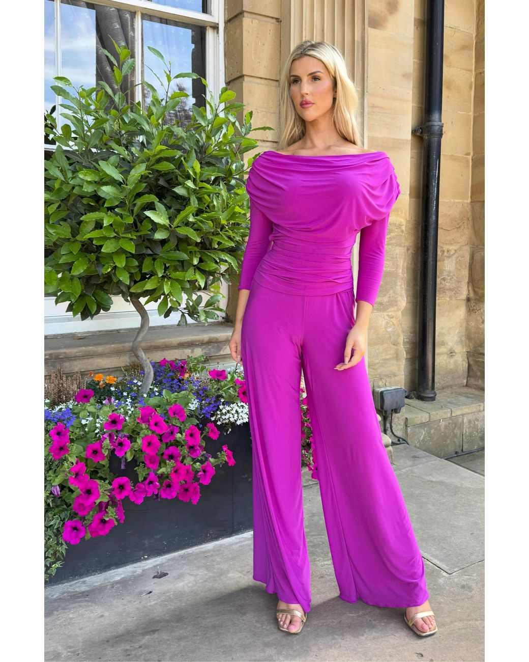 Atom Label Purple Carbon Jumpsuit With Sleeve