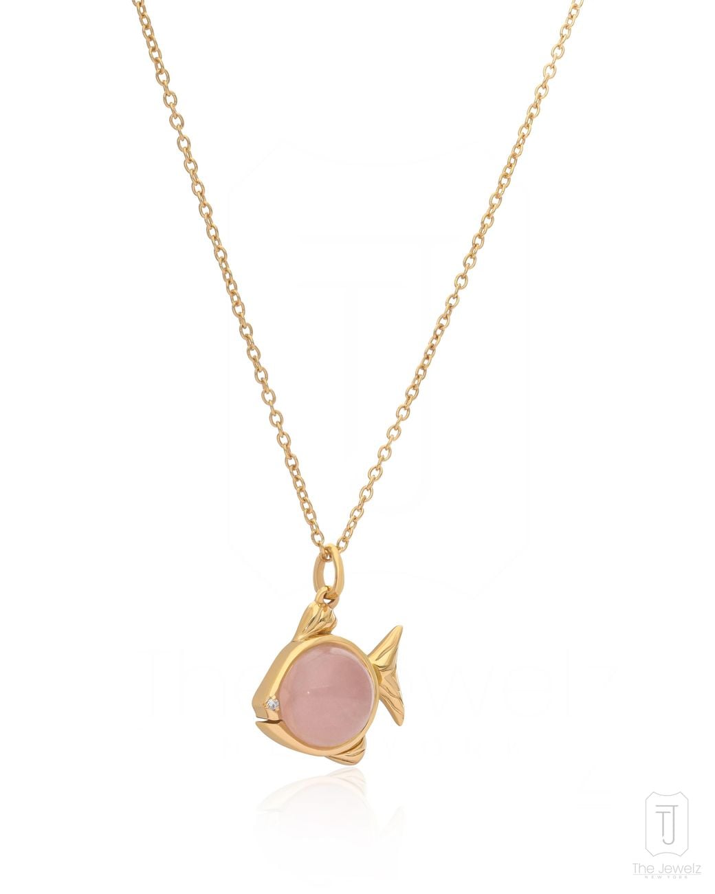 The Jewelz Metallic 'Blush Current' Natural Rose Quartz 925 Necklace