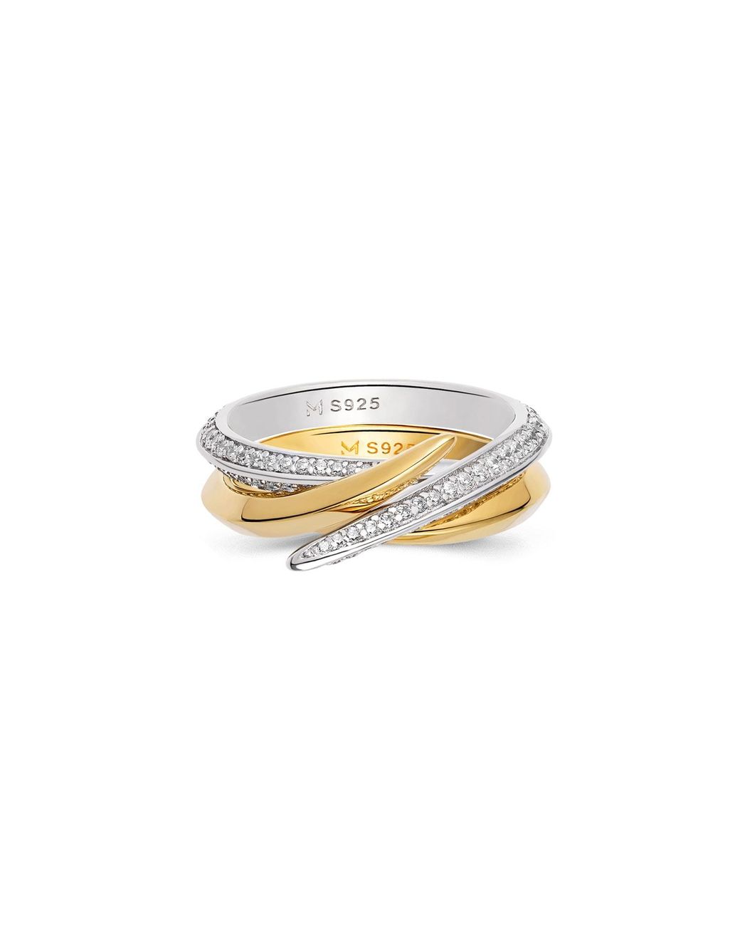 Meulien Metallic Pointed Curve Ring