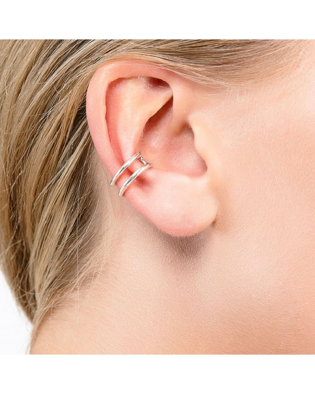 Lucy Quartermaine White Solid Sterling Art Deco Ear Cuff