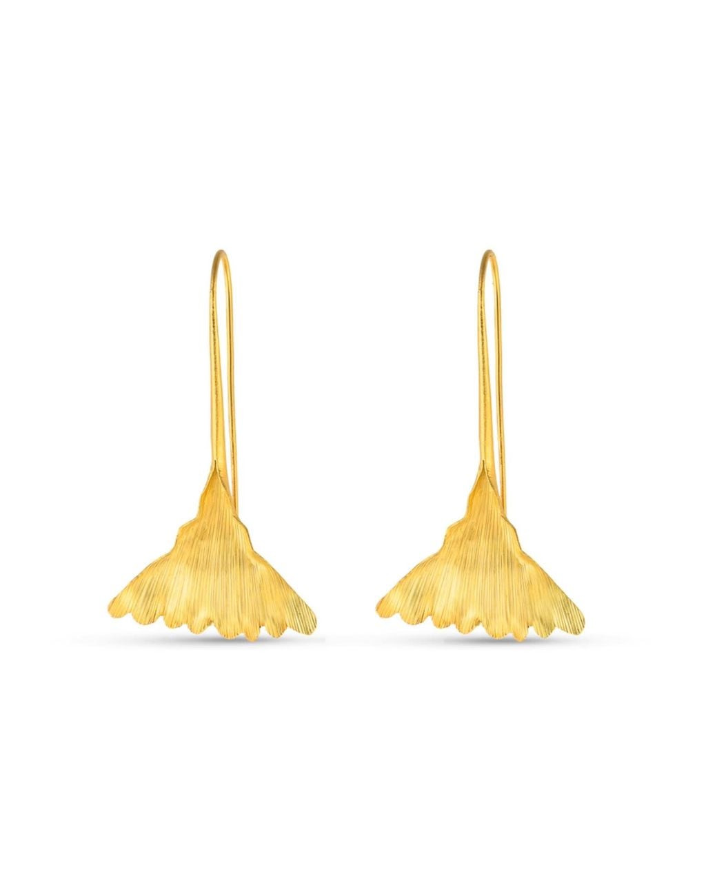 Meraki by Rashmi Bajaj Yellow Ginko Grace Plated Dangle Drop Earrings