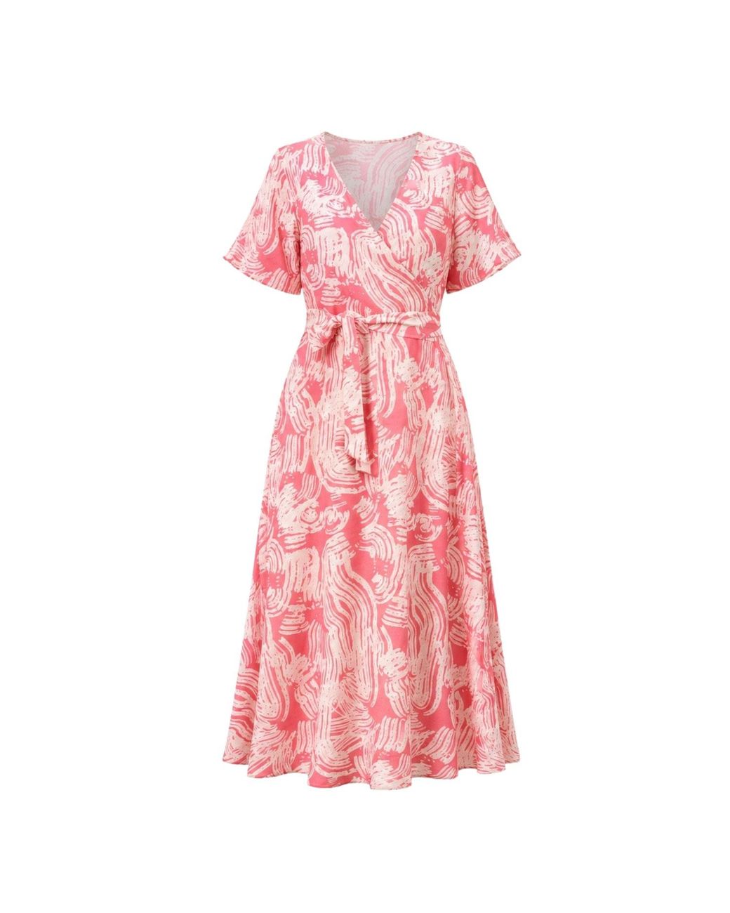 Oh!Zuza Pink Neutrals Echo Viscose Wrap Dress With Pockets