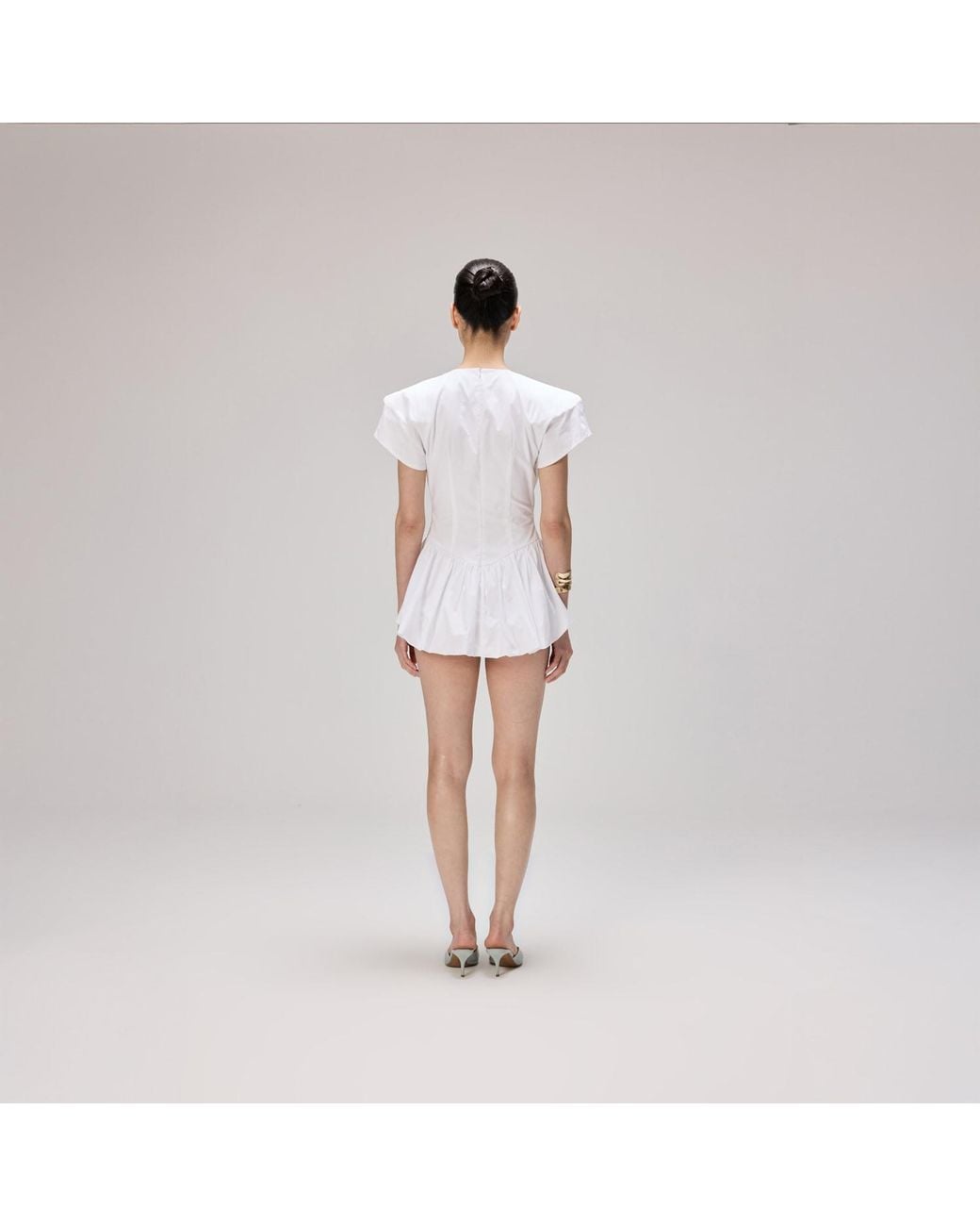 Herfetch White Mini Pearl Dress