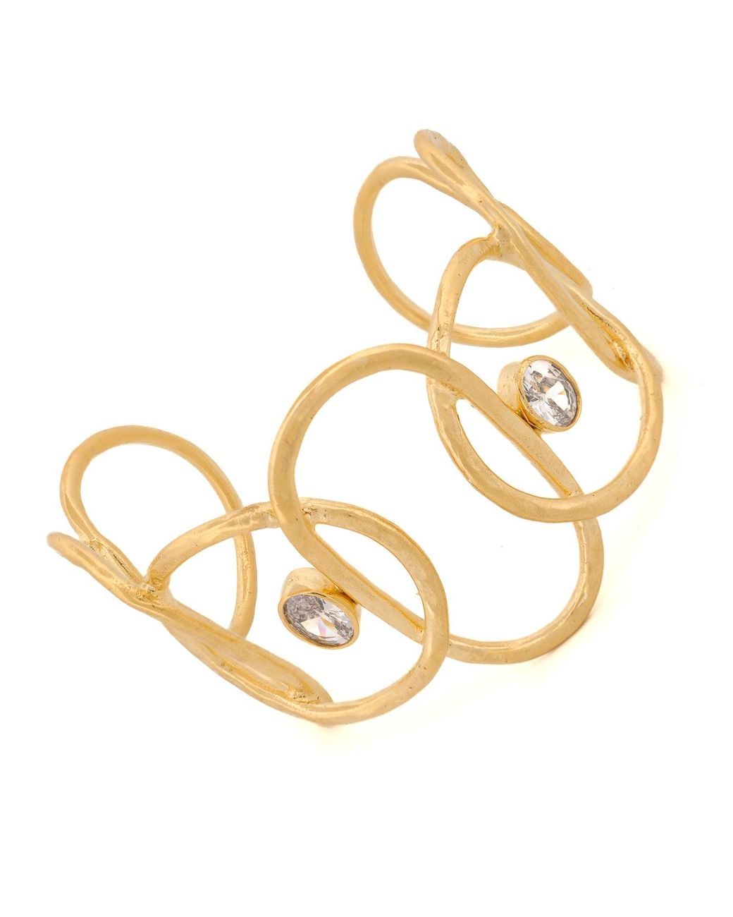 Ebru Jewelry Metallic Diamond Chunky Cuff Bracelet