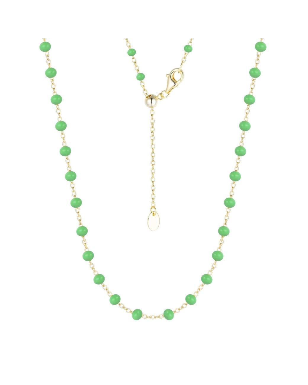 KAMARIA Pink Enamel Beaded Chain Necklace