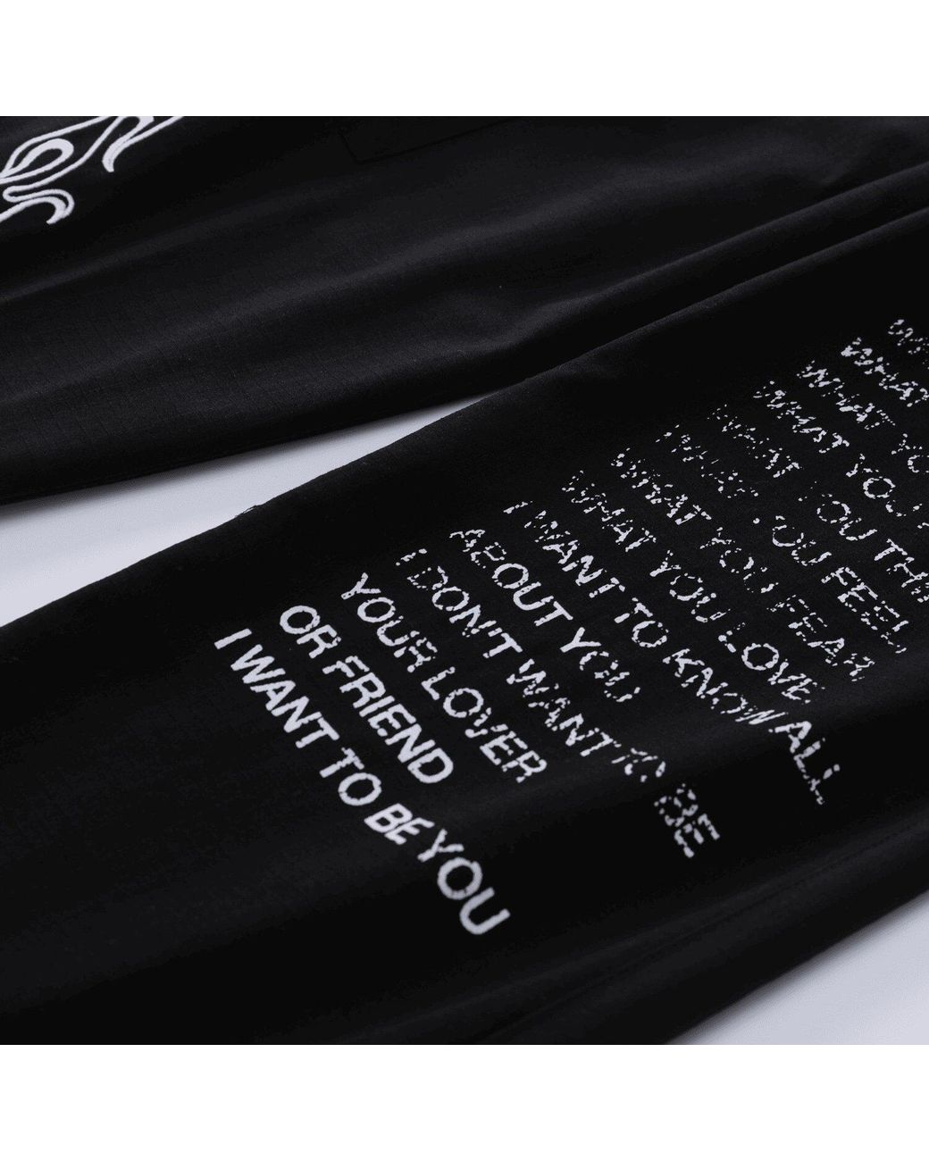 VERYRARE Black Ripstop Quote Pants for men