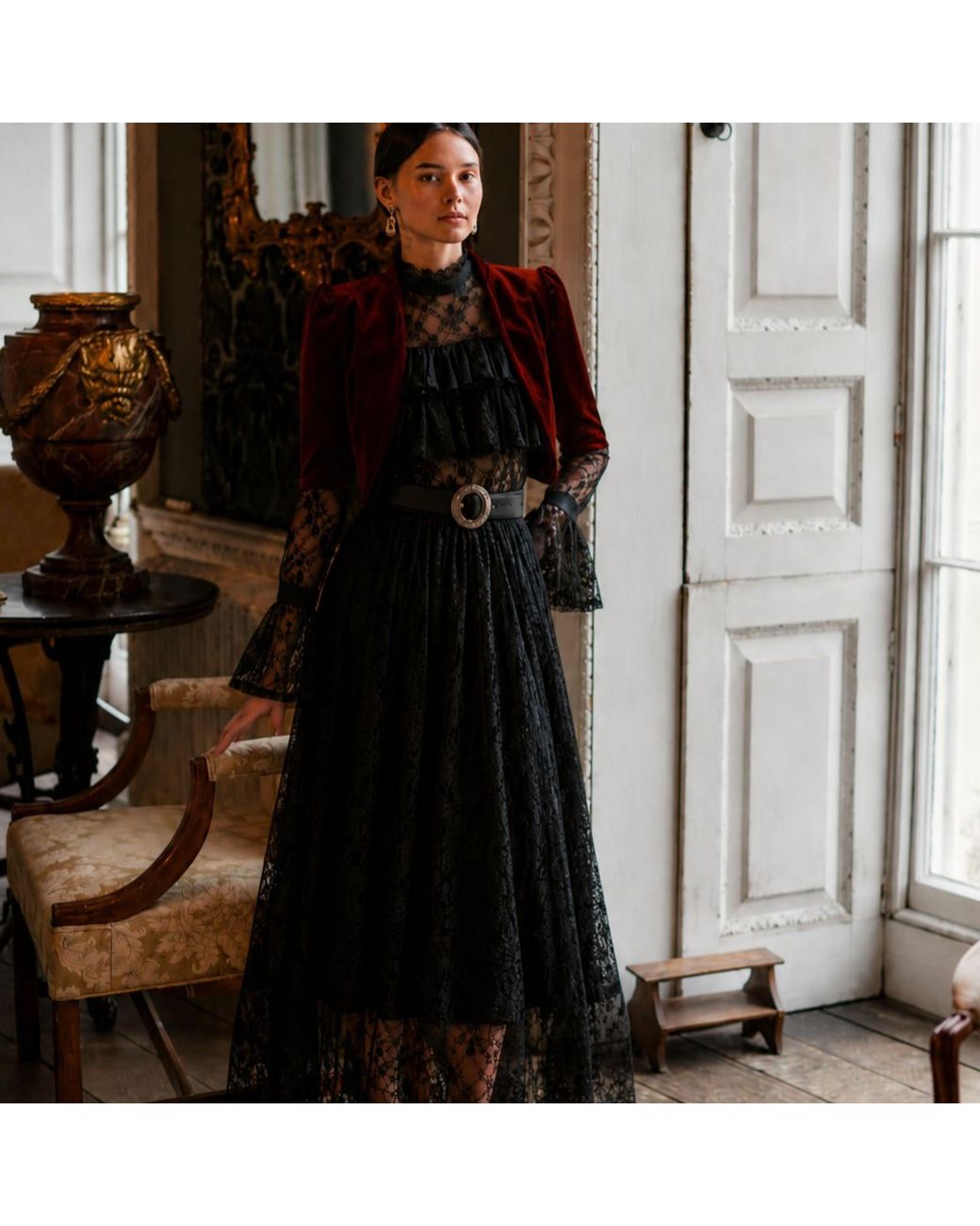 NUMBAT Black Evelyn Lace Blouse