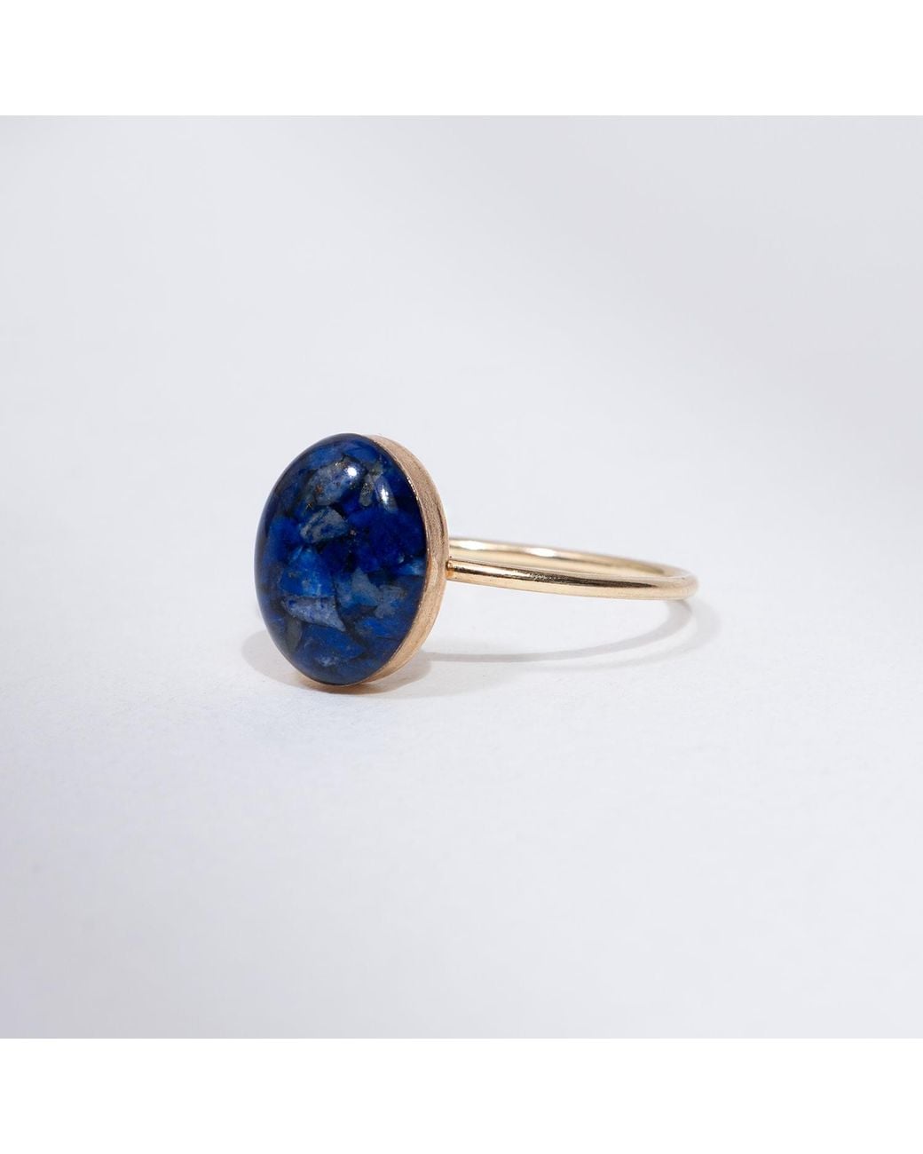 Kate Koel Blue Dainty Lapis Lazuli Ring — Oval-Filled Ring