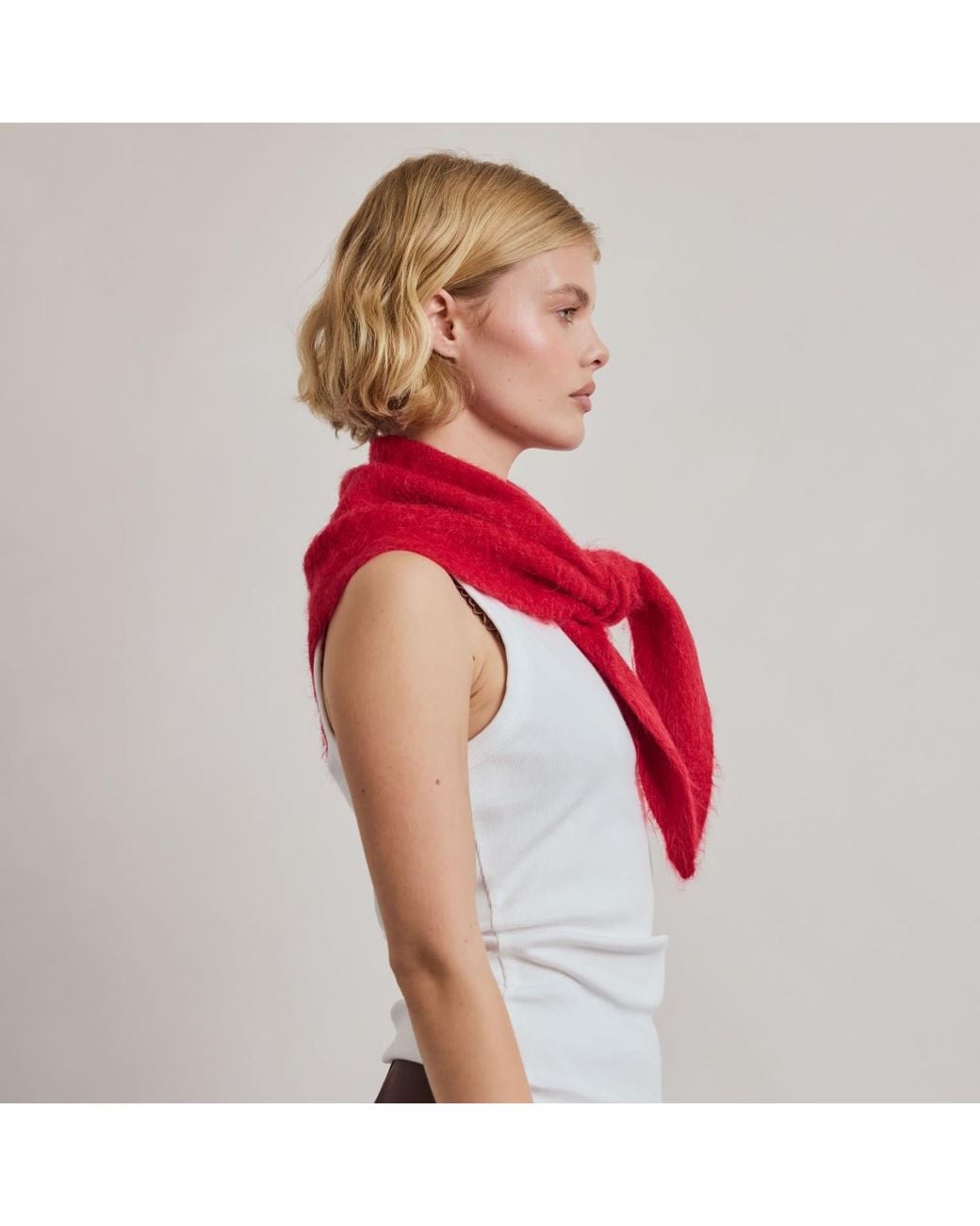 Arctic Fox & Co. Red Alpaca Triangle Scarf