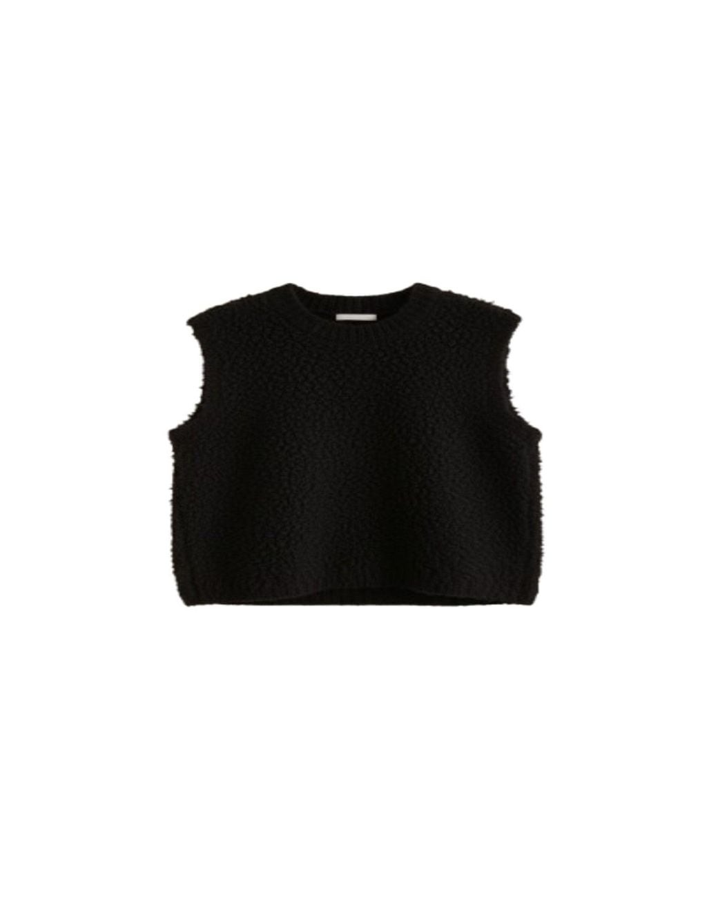 Saachi Black Looped Knit Sweater Vest