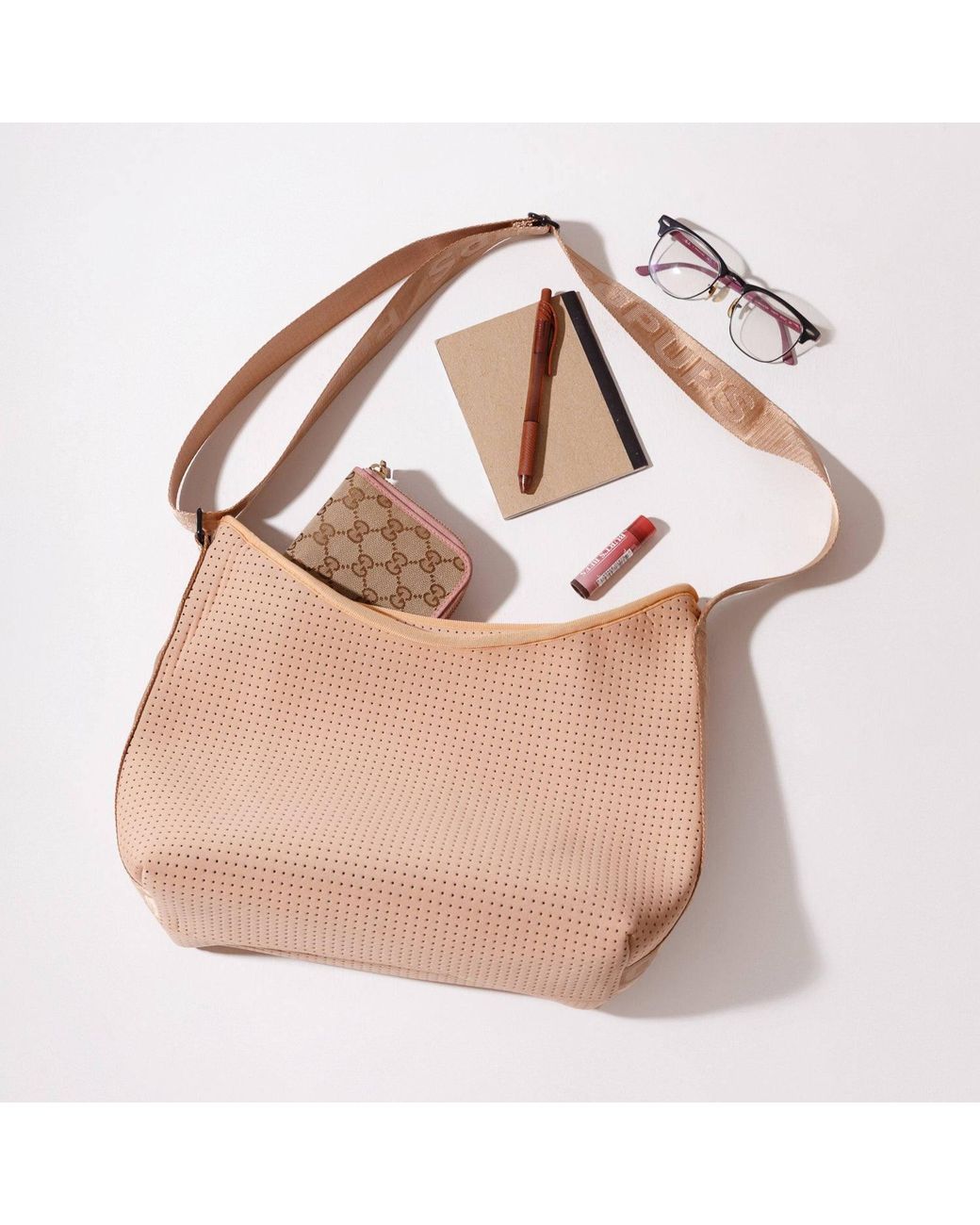 Pop Ups Brand Brown Neutrals Hobo Crossbody Bag Tan