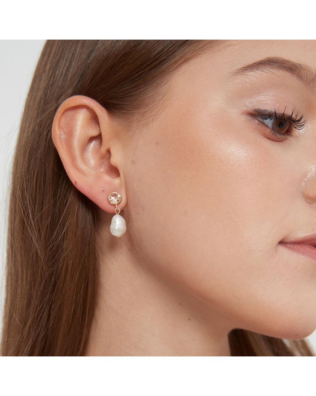 Miss Cecilia Metallic Faye Baroque Pearl Earrings