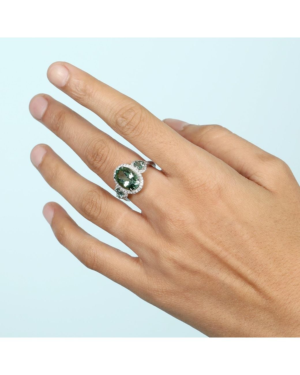 Artisan Green Tourmaline And Diamond Ring