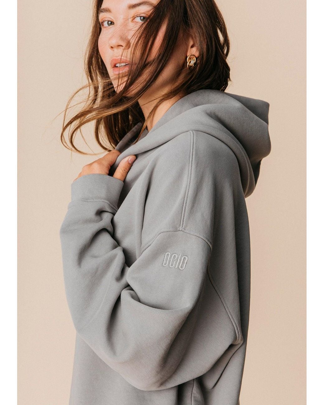 Ocio Leisurewear Gray Neutrals Oversized Hoodie