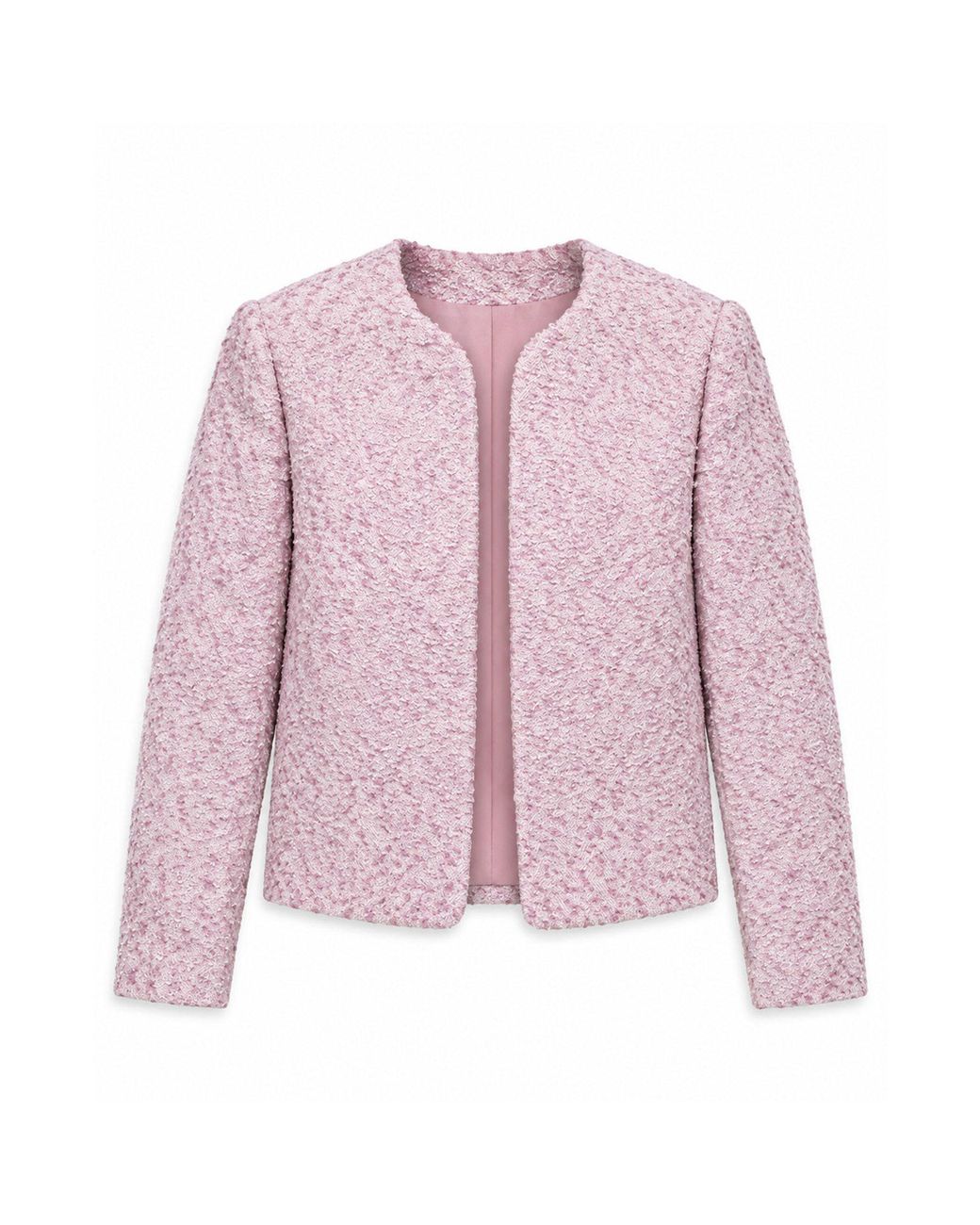 Stovaria Purple Pastel Handwoven Moss Texture Wool-Linen Jacket