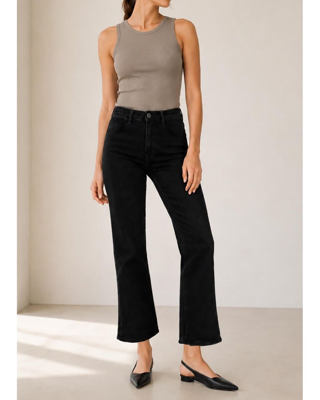 NOEND Black Queen High Rise Crop Wide Leg