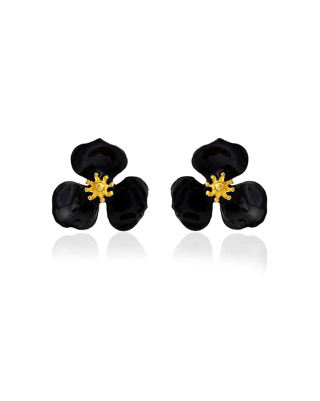 Milou Jewelry Black Bloom Flower Earrings