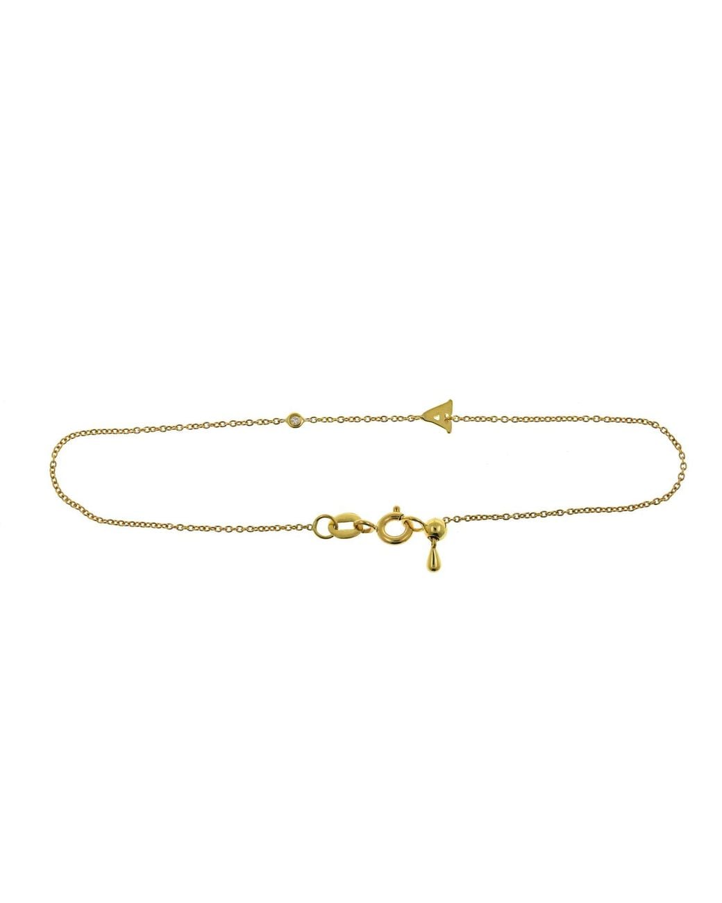 Genevieve Collection Metallic 18K Initial Diamond Bracelet