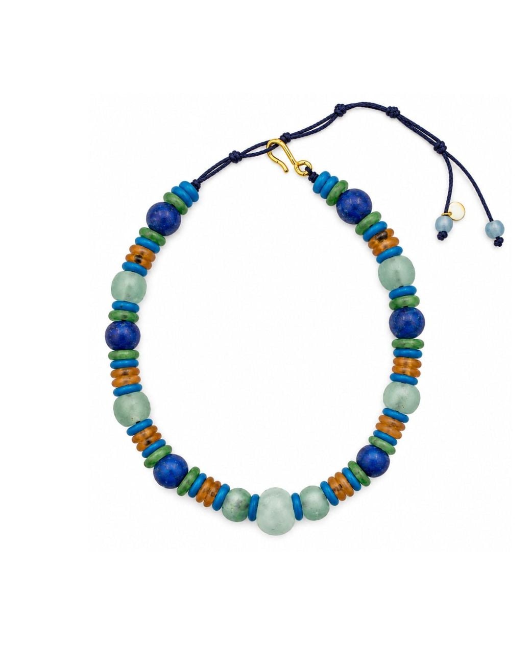 Lalinde Blue Mediterranean Recycled Glass Necklace