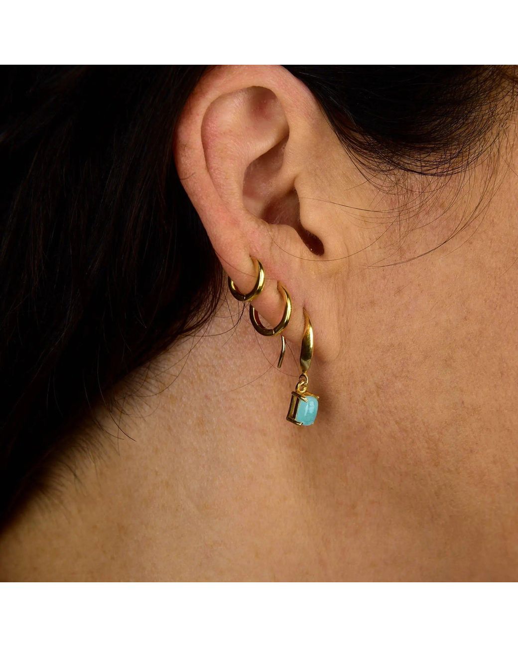 Nellou Jewellery Metallic Amazonite Octavia Drop Earrings