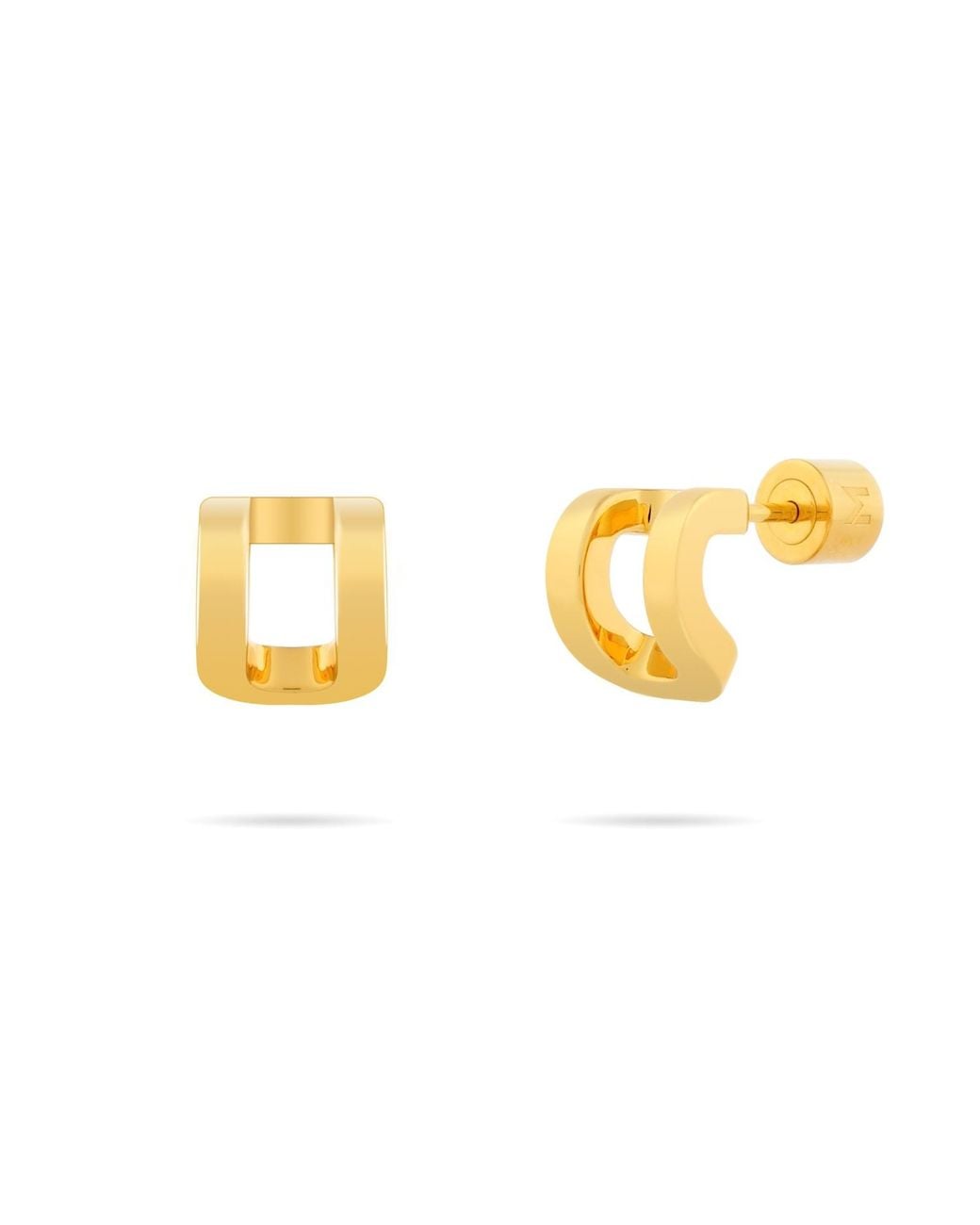 Meulien Metallic Curved Rectangle Stud Earrings