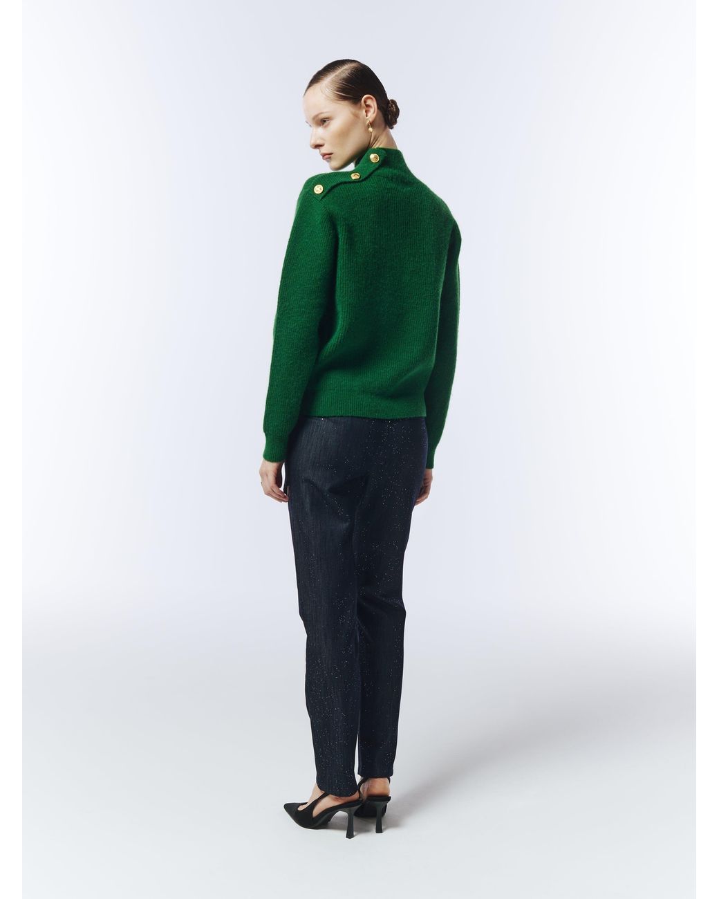 Sour Figs Green Button Shoulder Jumper
