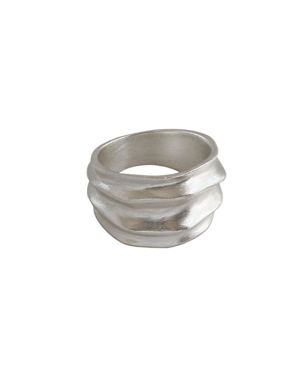 Janus Edinburgh White Sterling Sandwood Chunky Wave Ring Band