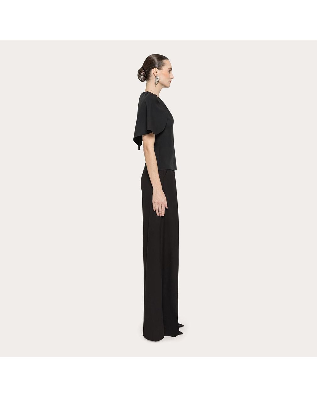 Nissa Black Cape-Design Top