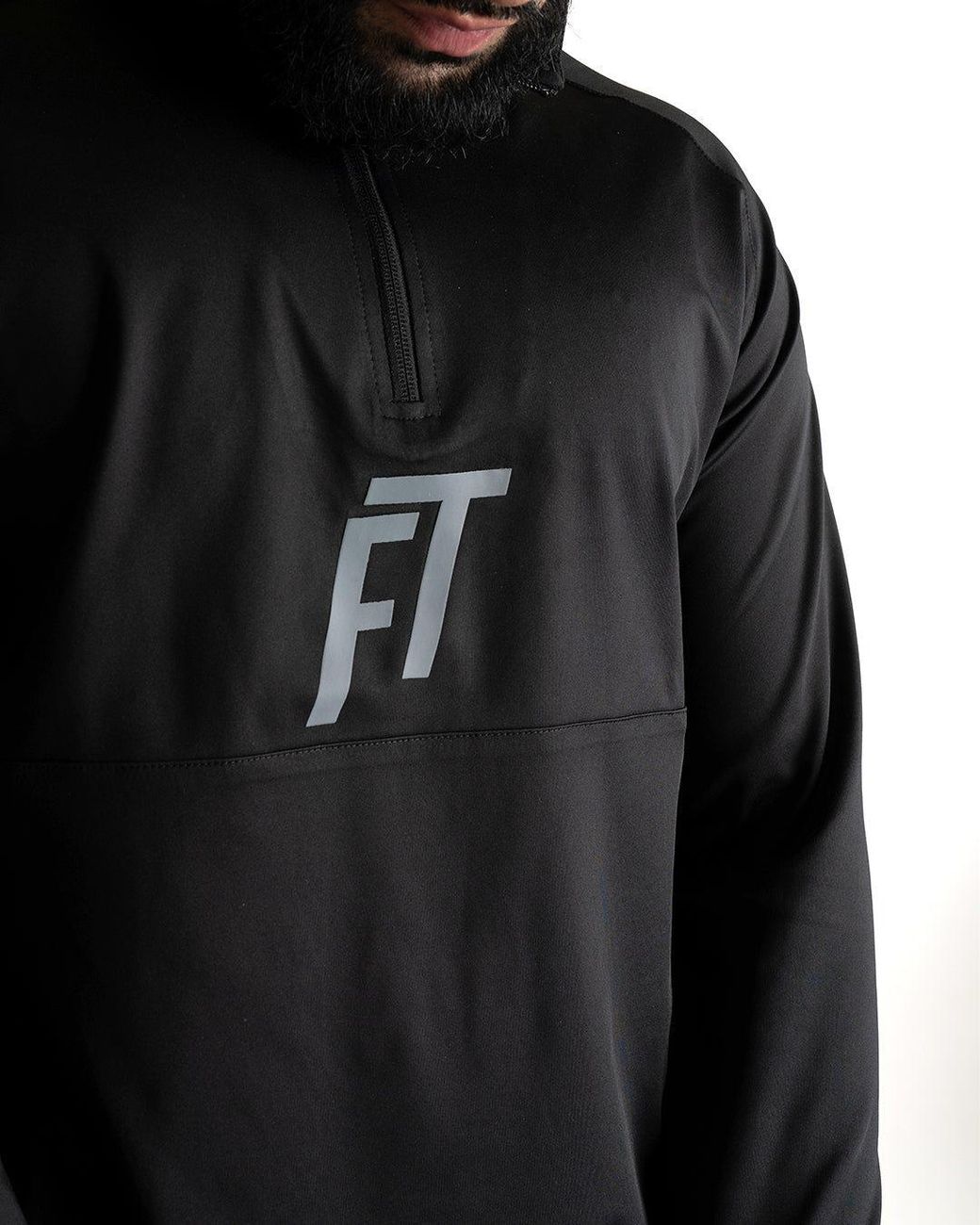 Foster Taylor Black Ft Quarter Zip Mock Neck for men