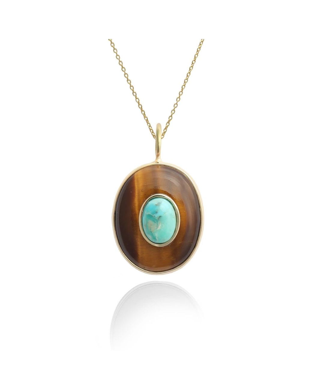 Hye Jane Jewelry Metallic Large Sol Tigers Eye And Necklace