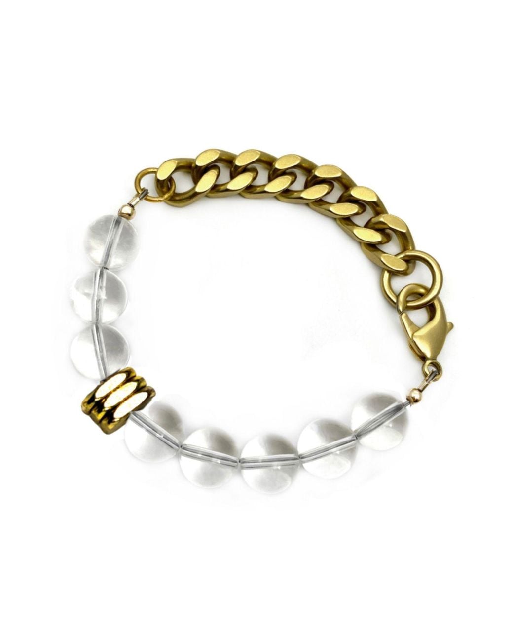 Rachel Nathan Metallic Remix: Rock Quartz & Brass Heishi Bracelet