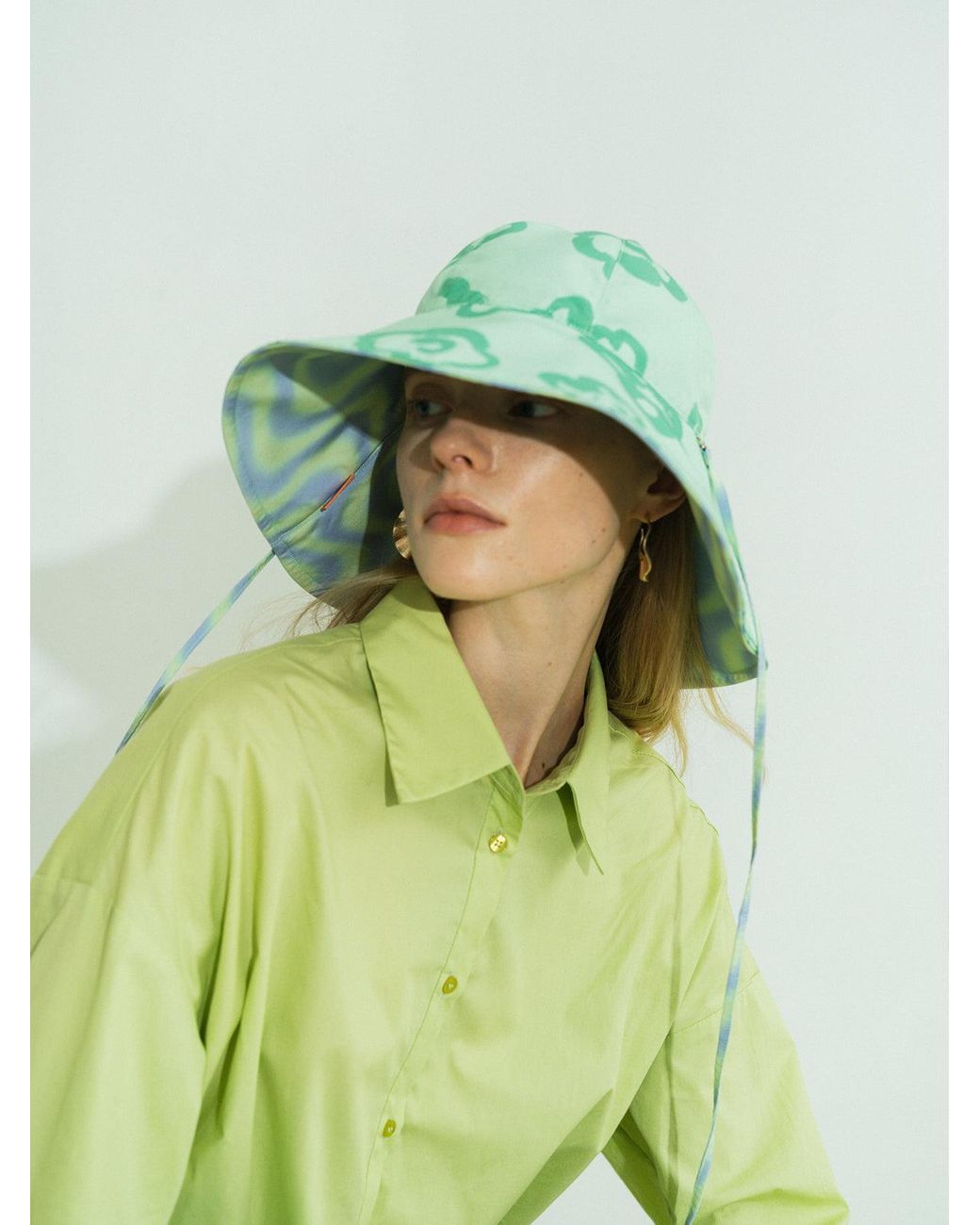 Lost Pattern Green Day Dream Reversible Sun Hat