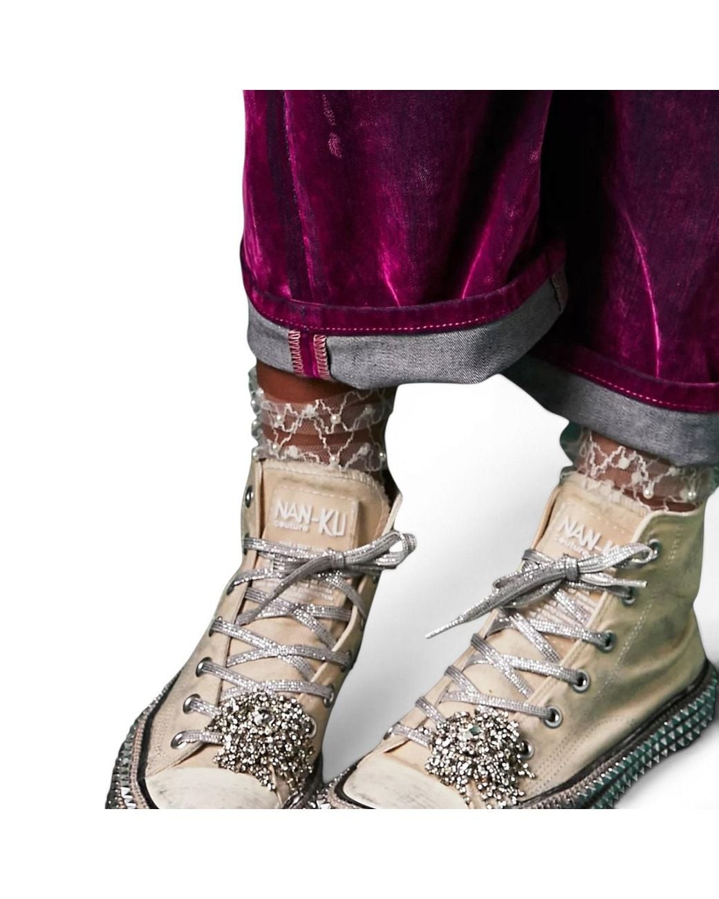 HIGH HEEL JUNGLE by KATHRYN EISMAN Brown Diamonds & Pearls Socks