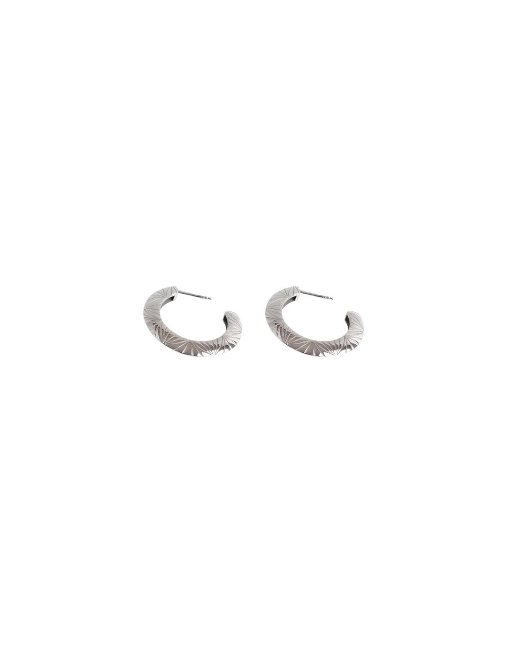 Gutta Design White Arc Earring Rhodium Plated