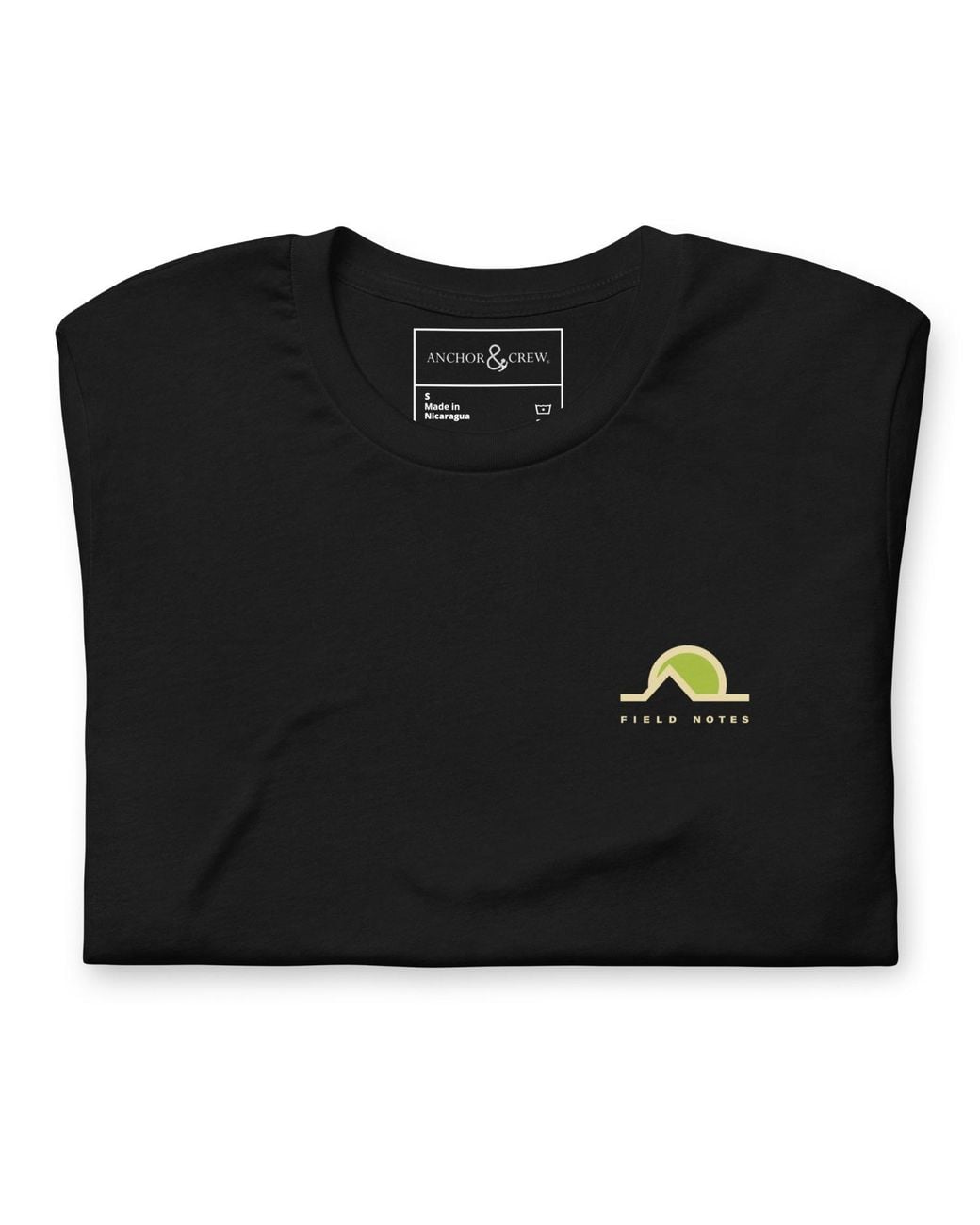 Anchor and Crew Black Four Field Notes Organic Cotton T-Shirt